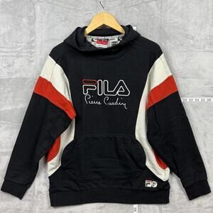 Fila x Pierre Cardin Hoodie Urban Outfitters Black Red  Colorblock Men Sz M Y2K
